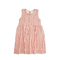 Girls' Organic Cotton Dress with Peter Pan Collar for Special Occassions and Play, Sizes 4-12