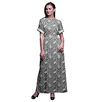 Bimba Rayon Womens Printed Beach Cocktail Party Side Slit Summer Dress Long Maxi Gown