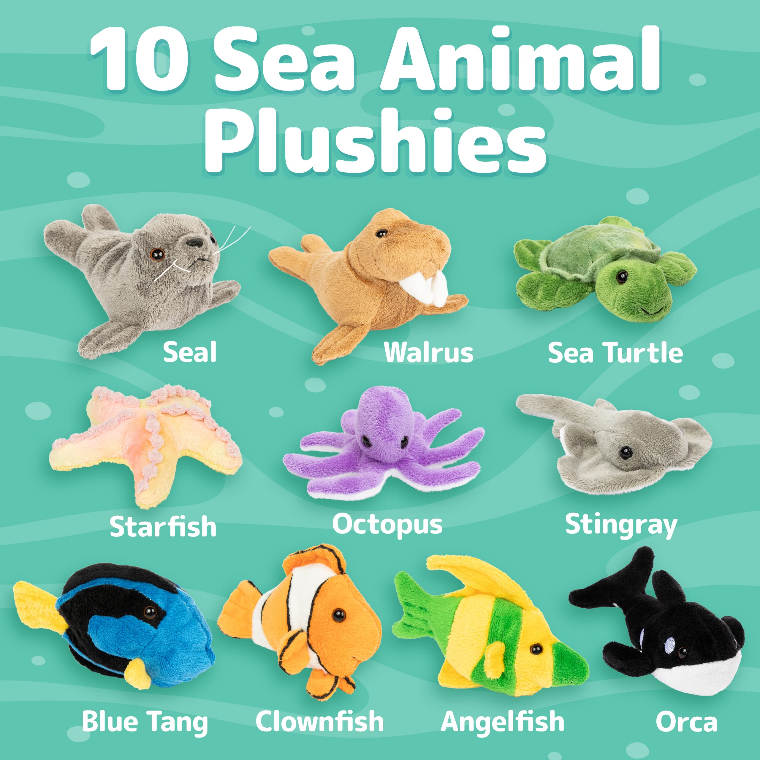 Mua Prextex 10 Piece Plush Soft Stuffed Sea Animals Playset Plush Sea Life  Assortment, Turtle, Stingray, Nemo Fish, Killer Whale and More trên Amazon  Mỹ chính hãng 2023 | Fado