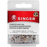 SINGER Asst Safety Pins, Multisize, 90-Count, Size 00-2 Pkg