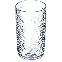 Carlisle FoodService Products Pebble Optic Pebble Tumbler Plastic Tumbler for Restaurants, Catering, Kitchens, Plastic, 9 Ounces, Clear, (Pack of 24)
