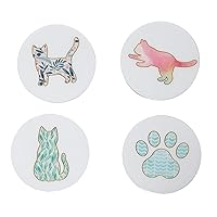 Pearhead Cat Themed Coaster Set, Cat Themed Home Décor and Kitchen Décor, Cat Lover and Cat Owner Home Accessory