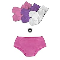 Seamless Sensory-Friendly Sensitivity Socks 3 Pack and Girls' Boy Cut Style Seamless Undies (Pink/Purple/White, Medium & Pink, Small)