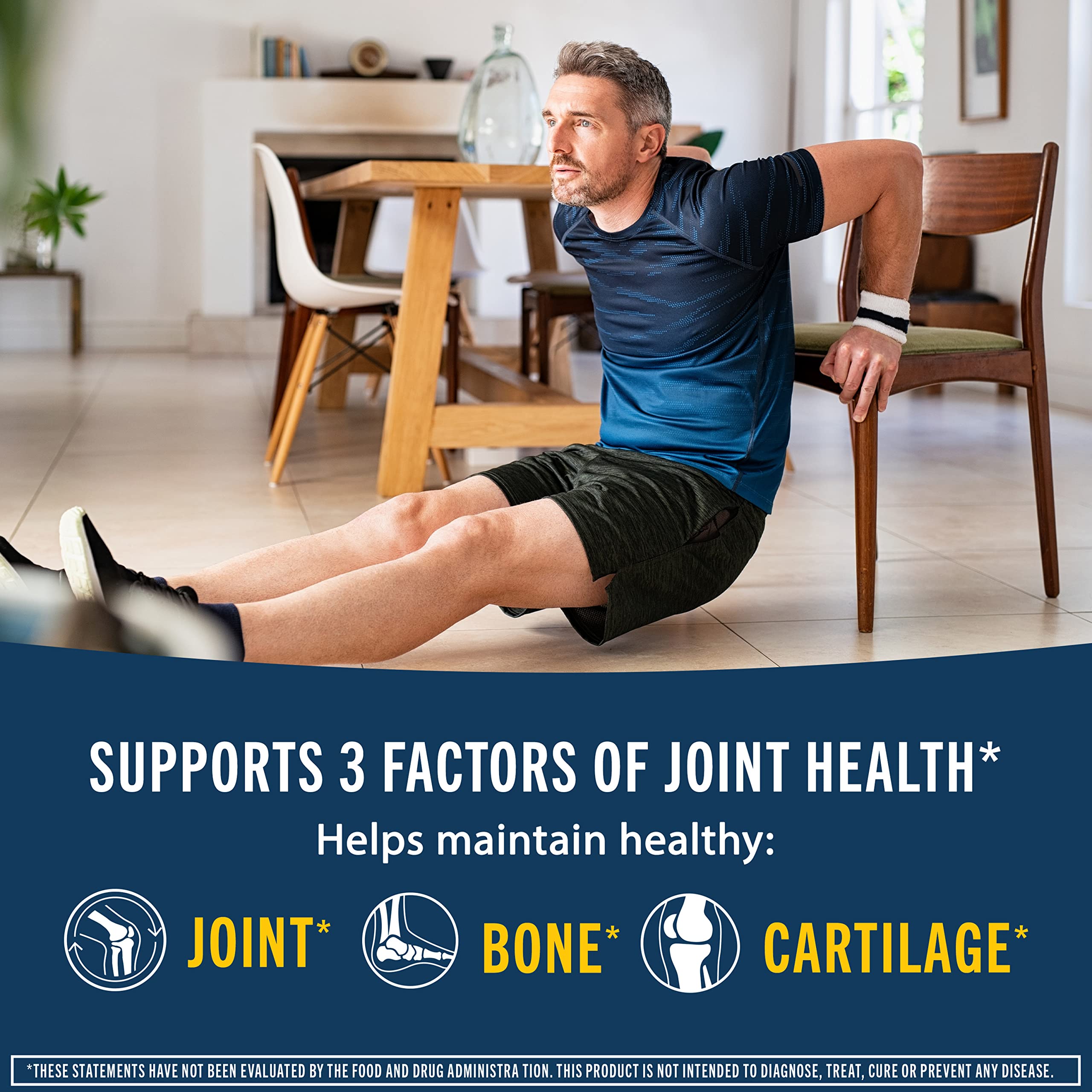 Move Free Ultra Triple Action Joint Support Supplement - Type II Collagen Boron & Hyaluronic Acid - Supports Joint Comfort, Cartiliage & Bones in 1 Tiny Pill Per Day, 2x30ct Bottles (60 servings)*