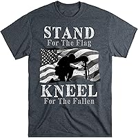 Military Veteran American Flag Stand for Men Women T-Shirt, Stand for The Flag Kneel for The Fallen Shirt, Veteran Month