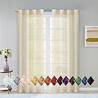 Dainty Home Malibu Textured Semi-Sheer Linen Look Grommet Top Curtain Panel Pair, 54