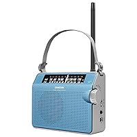 Sangean PR-D6BU AM/FM Compact Analog Portable Radio,Blue