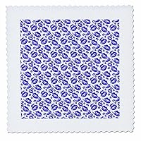 3dRose Two Kisses Collided Lip Bold Blue Lips Pattern - Quilt Squares (qs_357238_1)