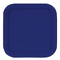 True Navy Blue Square Dessert Plates - 7