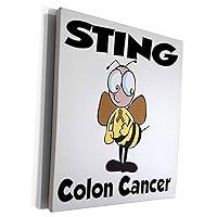 3dRose Bee Sting Colon Cancer Awareness Ribbon Cause Design - Museum Grade Canvas Wrap (cw_114967_1)