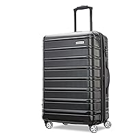 Samsonite Omni 2 Hardside Expandable Luggage with Spinners, Midnight Black, Checked-Medium 24-Inch