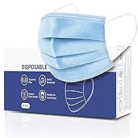 Disposable Face Masks, Pack of 25 - Dust Particle 3-Layer Design with Earloop Protective Cover,OTB00004