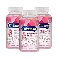 Enfamom Prenatal Multivitamin, 225 Gummies, Supplement for Pregnant and Lactating Women from Enfamom, Omega-3 DHA + Folate (as Folic Acid) + Calcium + Iodine, Zinc, Vitamin D, Raspberry Lemon Flavor