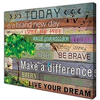 Inspirational Wall Art for Office Motivational Poster Wall Decor Positive Affirmations Wall Decor Framed Picture Artwork for Home Walls Today is a New Day Inspirational Gifts 12x16