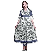 Bimba Print Anarkali Flared Kurti Classic Blouse Ethnic Dress For Ladies