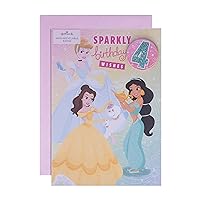 Hallmark 4th birthday Card - Disney Princess Design, 22.8 x 15.9 x 0.2 centimetres