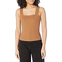 The Drop Women's Jody Square-Neck Cropped Fitted Rib Knit Tank Top