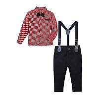 Lilax Boy Gentleman Outfit Tuxedo Dress Shirt Suspender Pant Set