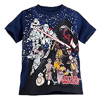 Disney Store Boys Star Wars The Force Awakens Tee T-Shirt, Navy, Medium (7/8)