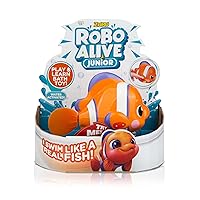 Robo Alive Junior Little Fish Battery-Powered Baby Fish Bath Toy by ZURU Bathtub Water Toys with Batteries, Orange Fish