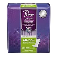 Poise Incontinence Panty Liners, Very Light Absorbency, Long, 176 Count