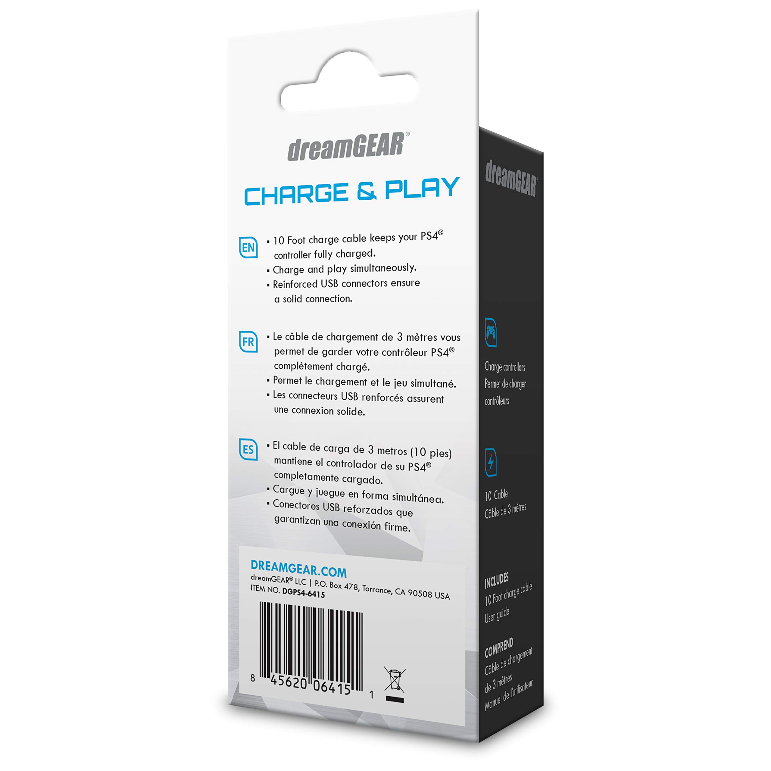 dreamGEAR- Playstation 4 Charge and Play Premium Connection Cable- Perfect for Charging DualShock4 Controllers