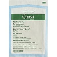 Curad Sterile Non-Adherent Pads for gentle wound dressing and absorption without sticking, 100 Count (Pack of 1)