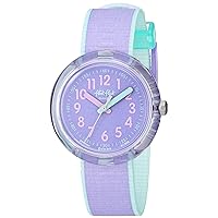 Kids' Quartz Nylon Strap, Purple, 14 Casual Watch (model: ZFPNP044)