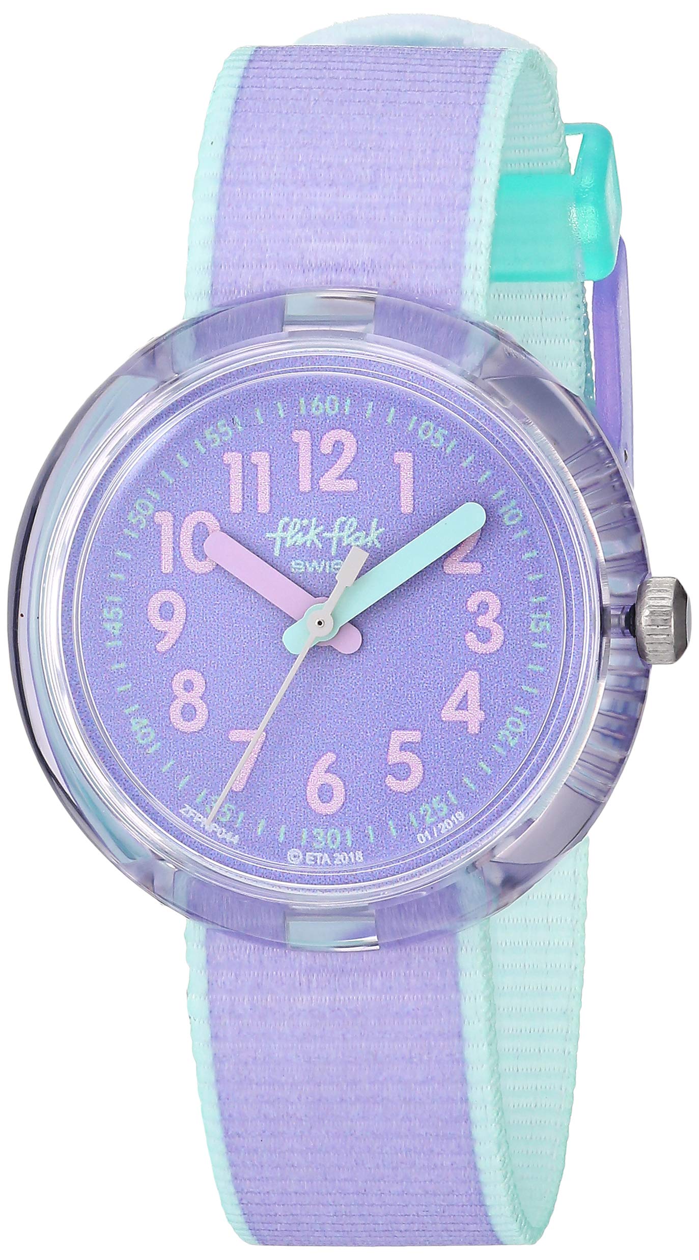 Flik Flak Kids' Quartz Nylon Strap, Purple, 14 Casual Watch (model: ZFPNP044)