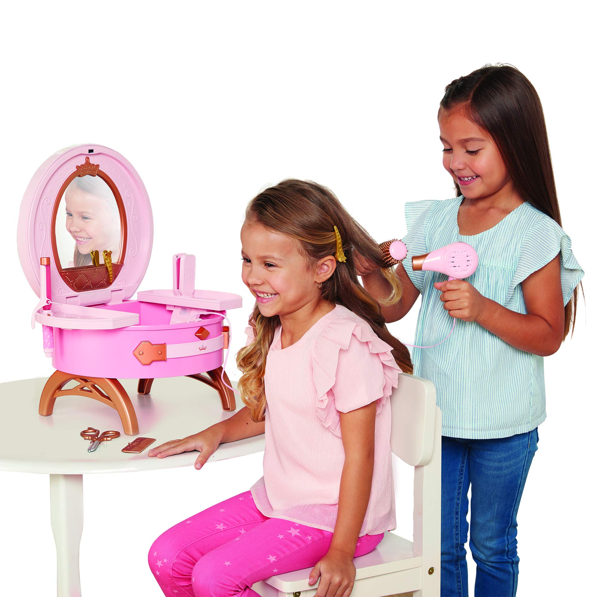 Disney Princess 210401 Disney Princess Vanity Style Collection Light Up and Style Vanity - Lights & Realistic Sound Styling Tools