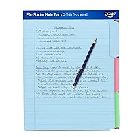 File Folder Notepad - Pack of 12-9.5 x 12.5 Inch Notebook Organizer Folders for Filing, Document, and Clipboard Organization - Assorted Colors