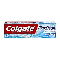 Colgate MaxClean SmartFoam with Whitening Toothpaste, Effervescent Mint 6 oz