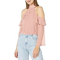 Lucca Couture Women's Mia Cold Shoulder Ruffle Top