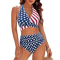 Blooming Jelly Womens Tummy Control Bathing Suits Modest High Waisted Bikini Sets Cute Halter 2 Piece Swim Suit 2024