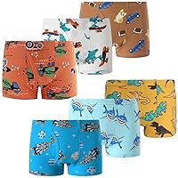 Demifill Boys Boxer Briefs 100% Cotton Monster Car Underwear Toddler Boys Dinosaur Shark Undies
