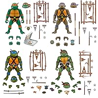Super7 Teenage Mutant Ninja Turtles Bundle - Michelangelo, Donatello, Leonardo, and Raphael ULTIMATES! 7 in Scale Action Figure