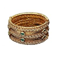 Jewelry Bracelet Set Gold Plated Indian Handmade Traditional Fashion Jewellery Kada Kangan Set for Women Girls Ladies