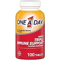 Adult Triple Immune Support* Complete Multivitamin, Supplement with Vitamins C, Vitamin D, & Zinc, 100 Count