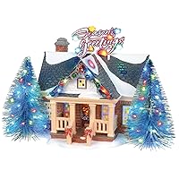 Department 56 Sisal, Plastic, Dolomite Original Snow Village Brite Lites Holiday House Lit Building, 6.69 Inch, Multicolor