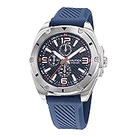 Nautica Men's NAPTCS224 Tin Can Bay Grey/Blue/Blue Silicone Strap Watch
