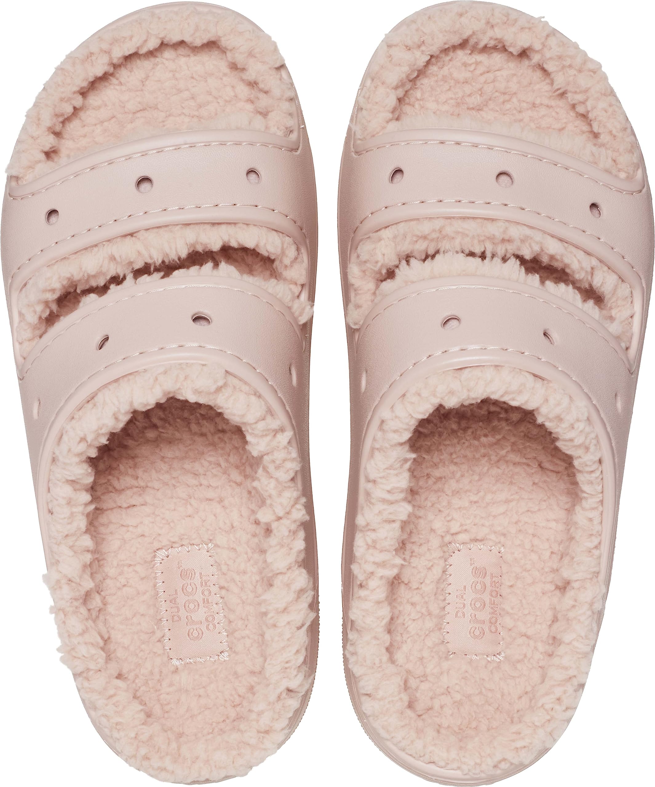 Crocs Unisex Classic Cozzzy Sandals, Fuzzy Slippers and Slides, Pink Clay, 14 US Men
