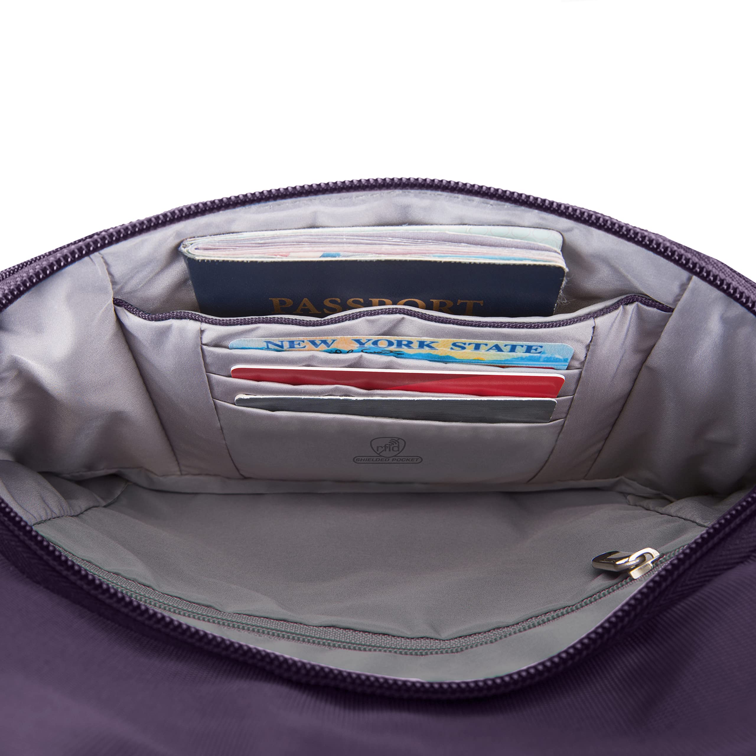 Travelon Anti-Theft Essential Messenger Bag (Purple)
