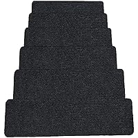 Carpet bathmat and Rug Stair Treads Non Slip Self Adhesive Carpet Safety Rug Mats, Best Grip Durable Easy to Install, for Indoor/Outdoor Stair Treads,Black,2 Piece Set