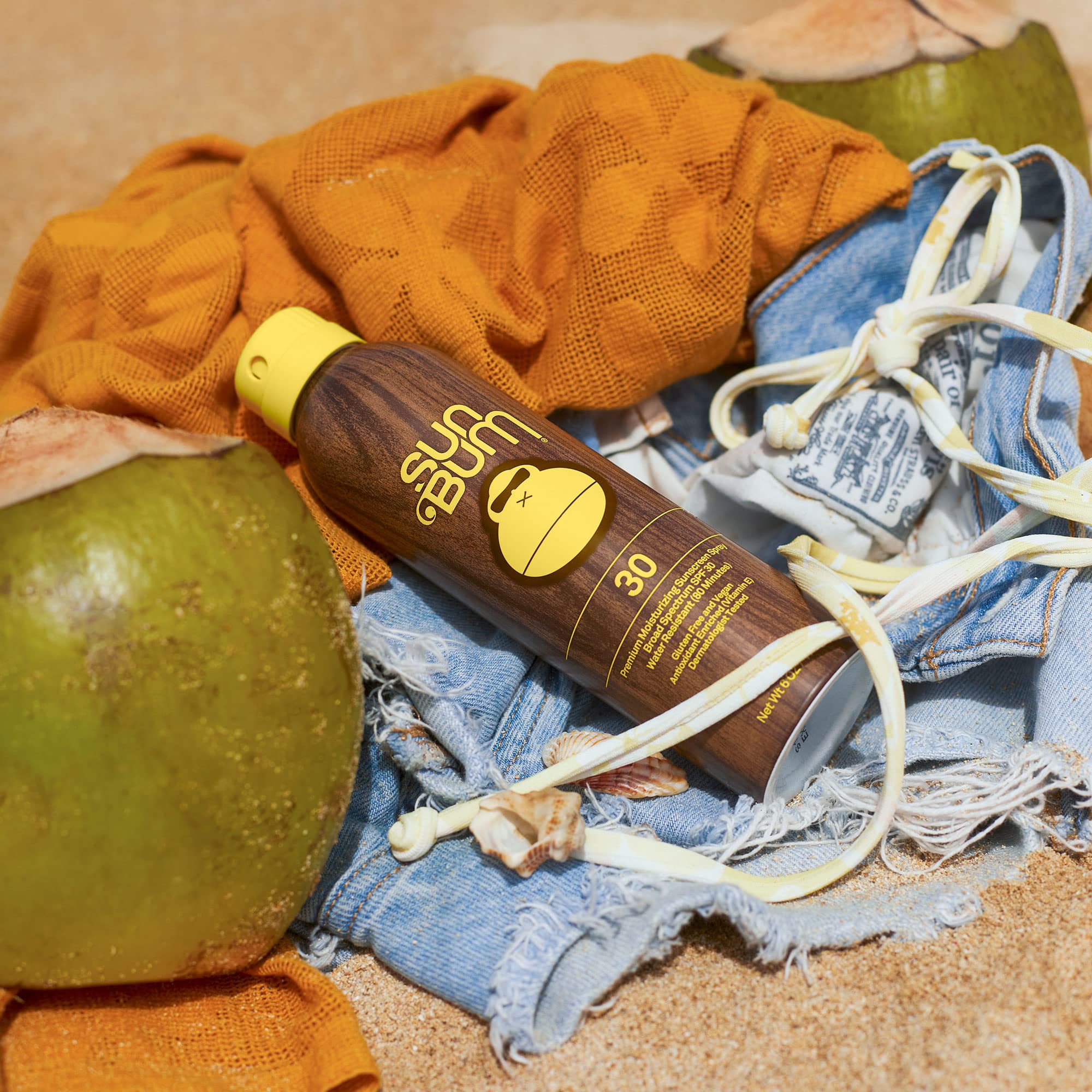 Sun Bum Original SPF 30 Sunscreen Spray |Vegan and Hawaii 104 Reef Act Compliant (Octinoxate & Oxybenzone Free) Broad Spectrum Moisturizing UVA/UVB Sunscreen with Vitamin E | 6 oz