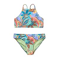 O'NEILL Girl's High Neck Swimsuit - Swim Set for Girls with Matching Bikini Top and Bottom