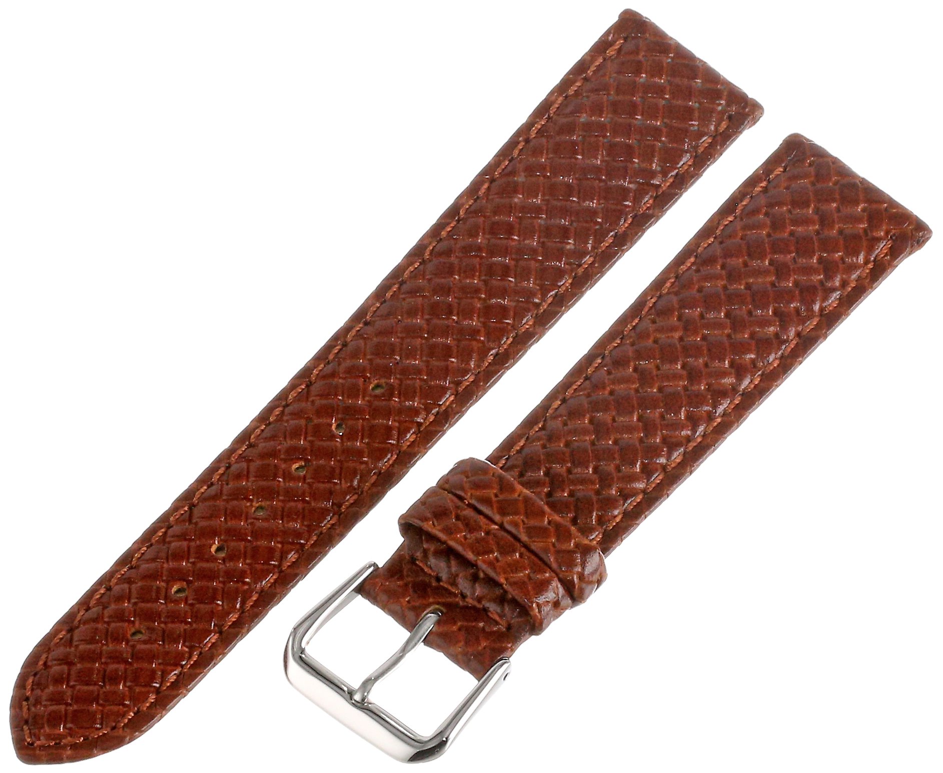 Hadley-Roma Men's MSM843RA-180 18-mm Black Genuine Leather Watch Strap