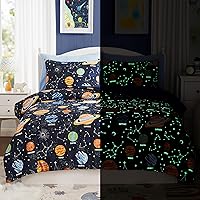 Twin Comforter Set with Sheets - 5 Pieces Kids Twin Bedding Sets, Glow in The Dark Space Twin Bed in a Bag with Comforter, Sheets, Pillowcase & Sham