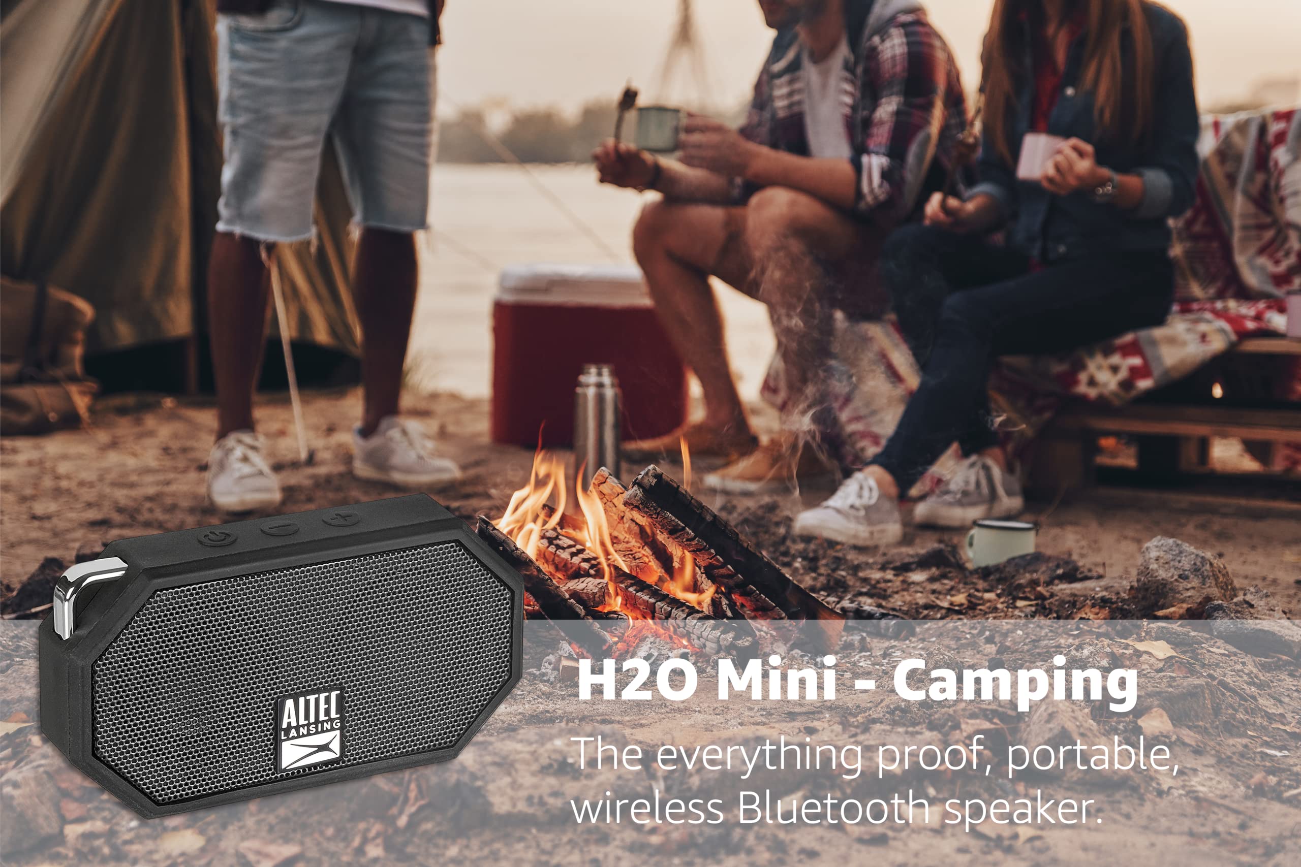 Altec Lansing Mini H2O - Waterproof Bluetooth Speaker, IP67 Certified & Floats in Water, Compact & Portable Speaker for Hiking, Camping, Pool, and Beach, Red