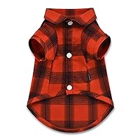 Koneseve Dog Shirt Plaid Dog Clothes for Medium Large Dogs Boy Girl Soft Pet T-Shirts Breathable Outfit Adorable Costume Grid Clothing Birthday Thanksgiving Christmas Sweater Apparel (Red#1; 4XL)