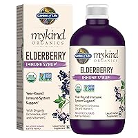 mykind Organics Plant-Based Elderberry Immune Syrup 6.59 fl oz (195 Ml) for Kids & Adults: Sambucus, Echinacea, Zinc & Vitamin C, 0g Sugar, Organic Vegan Gluten Free Herbal Supplement